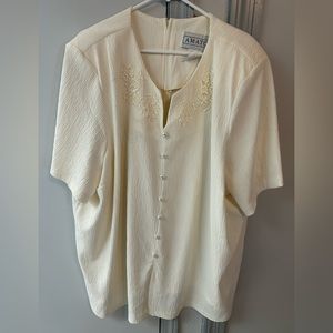 Amato Skirt Suit combo 34W cream colored